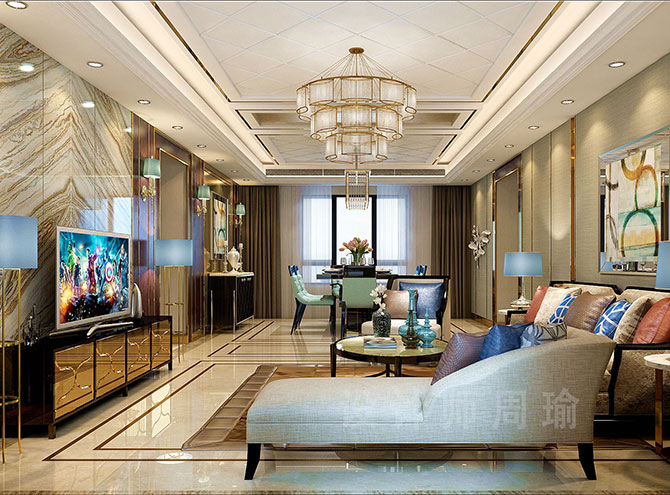 欧美艹b视频播放世纪江尚三室两厅168平装修设计效果欣赏